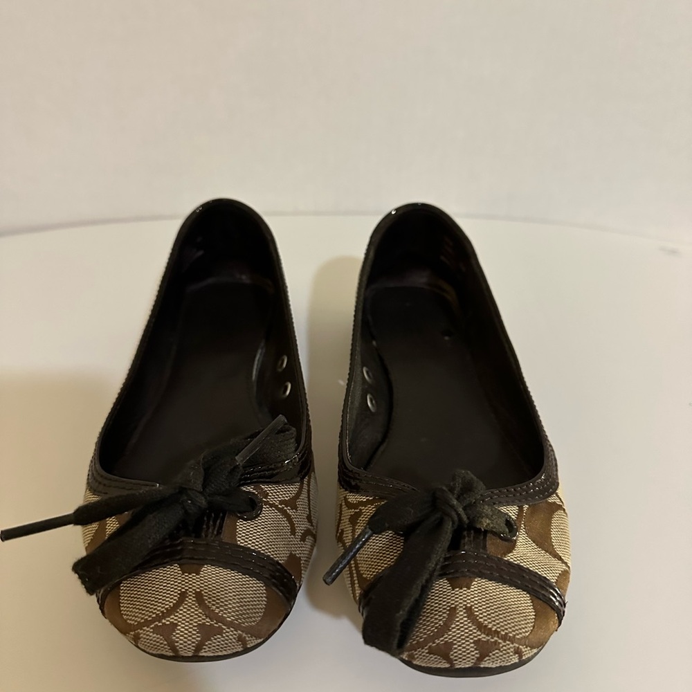 Coach Brown and Tan Flats